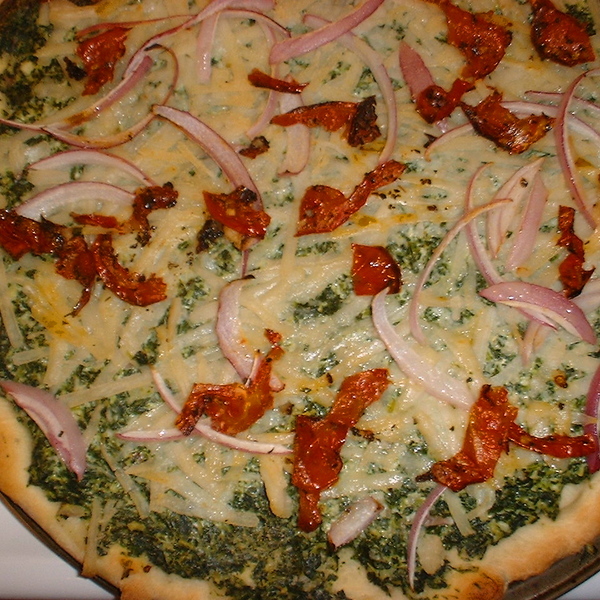 Spinach Alfredo Pizza – Vegan