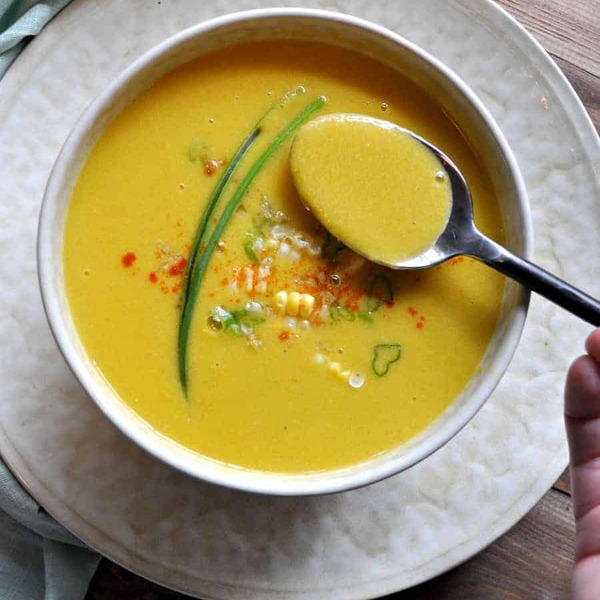 Vegan Garlic Truffle Corn Soup
