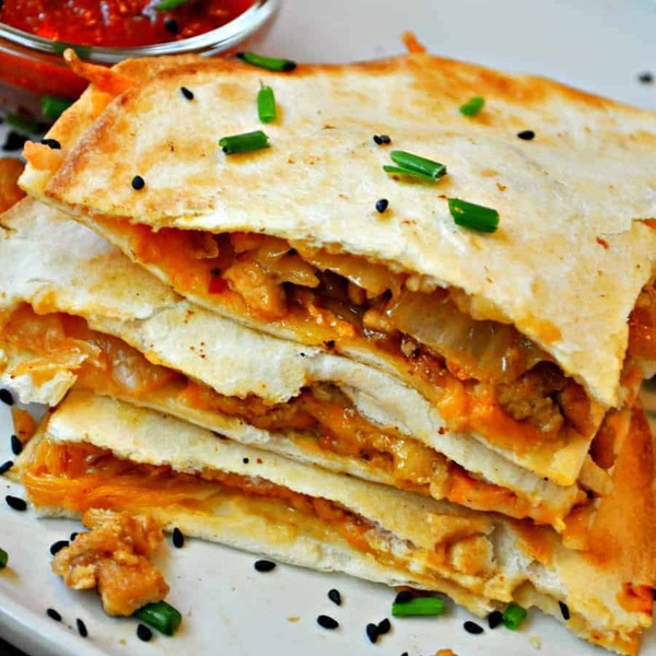 Vegan Kimchi Quesadillas
