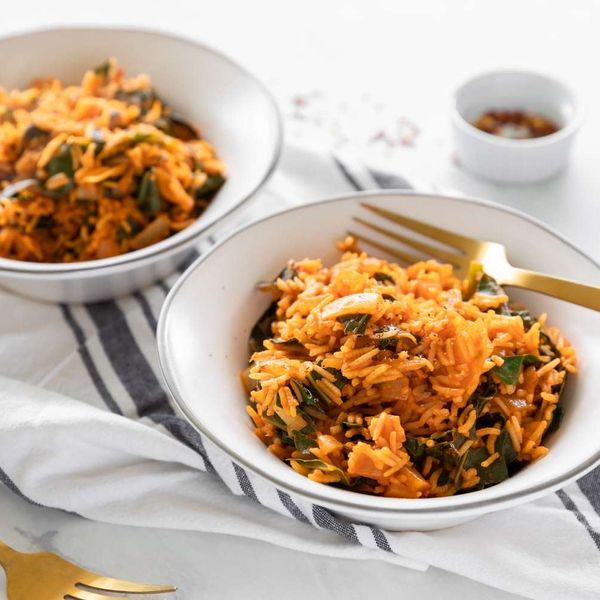 Easy Vegan Dirty Rice and Collard Greens