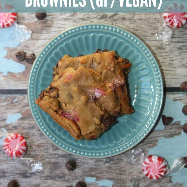 Peanut Butter Peppermint Brownies (GF/Vegan)
