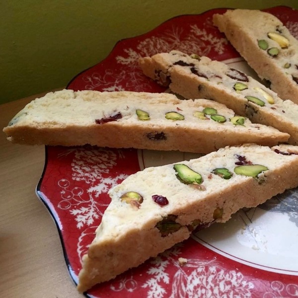 Vegan Cranberry Pistachio Biscotti