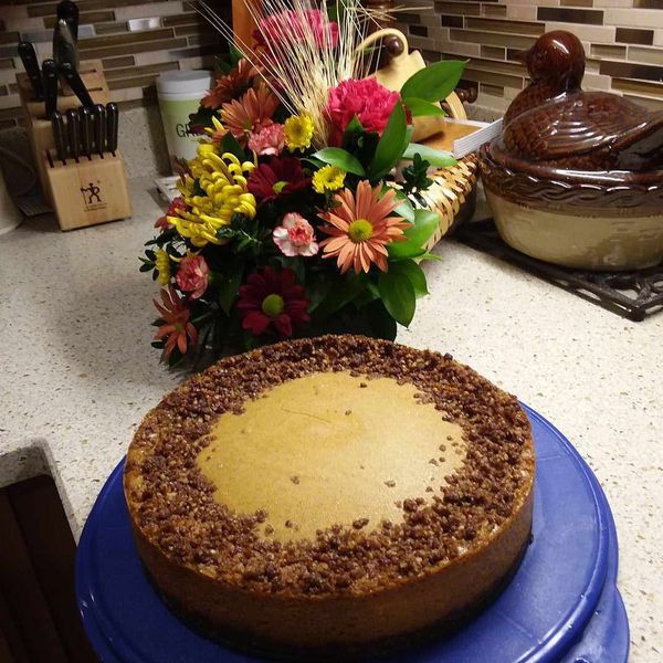 Vegan Pumpkin Cheesecake with Gingersnap Pecan Crust