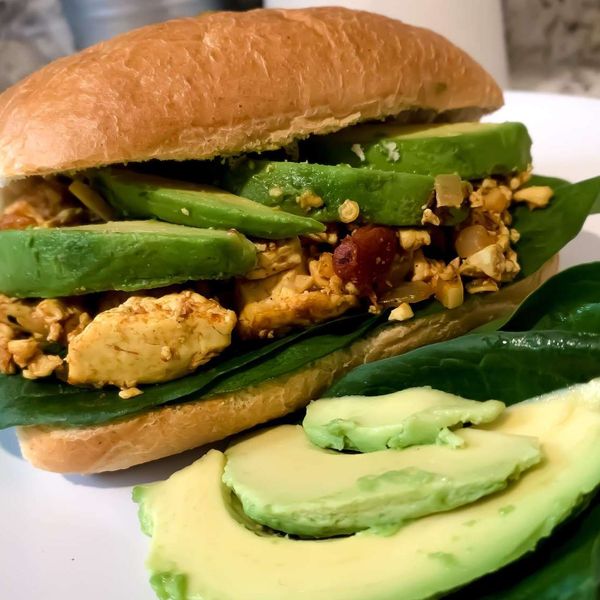 Vegan Tofu Scramble Breakfast Sandwiches