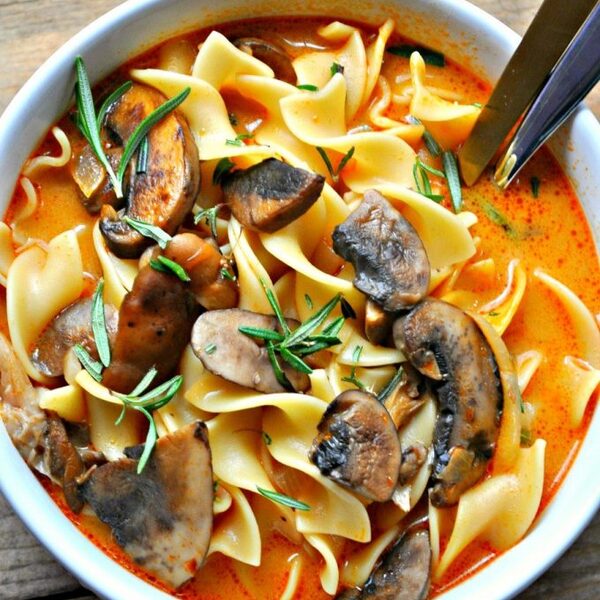 Vegan Wild Mushroom Stroganoff Soup