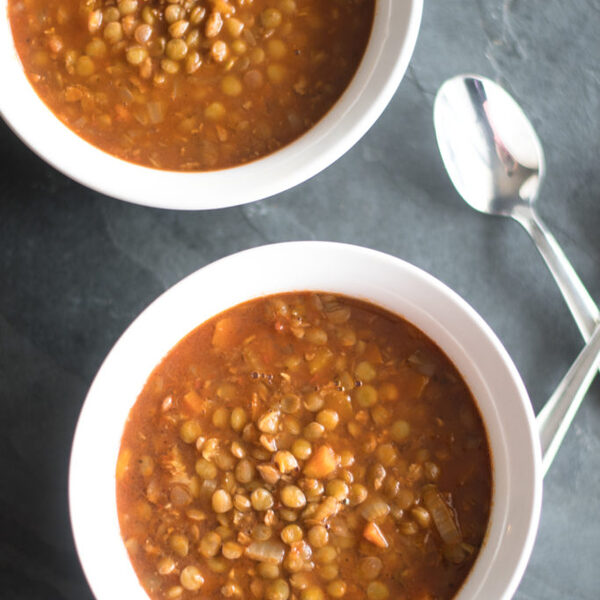 Vegan Lentil and Chorizo Soup