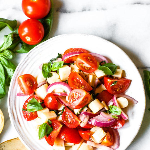 Vegan Caprese Salad With Hearts Of Palm