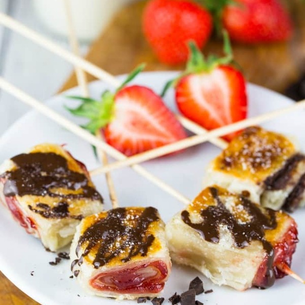 Chocolate Strawberry Puff Pastry Pops