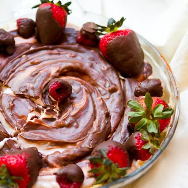 Chocolate Swirl Raspberry Cheesecake