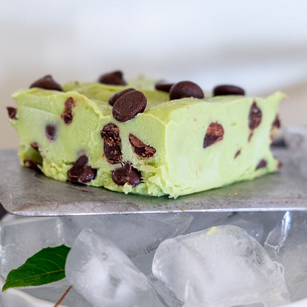 Avocado Chocolate Chip Ice Cream Squares (vegan, gluten-free)