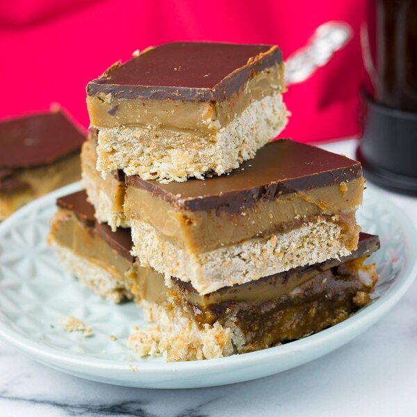 Vegan Caramel Shortbread (Copycat Twix Style)