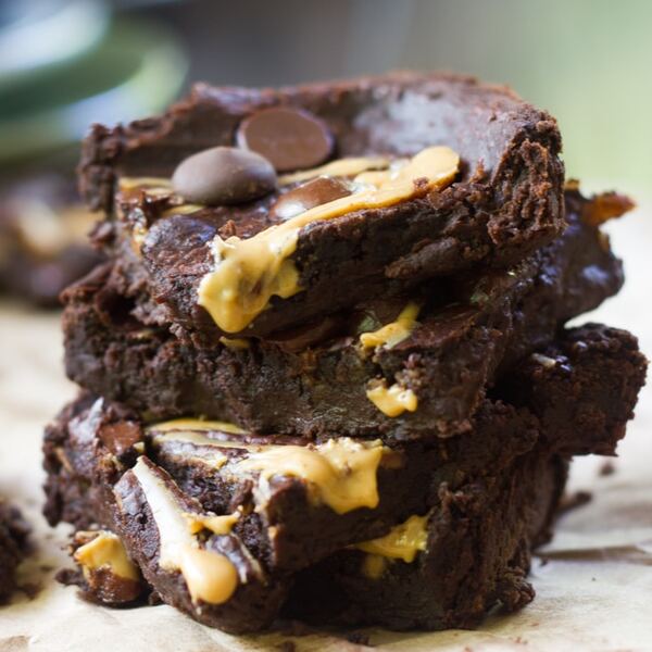 Peanut Butter Swirl Vegan Black Bean Brownies
