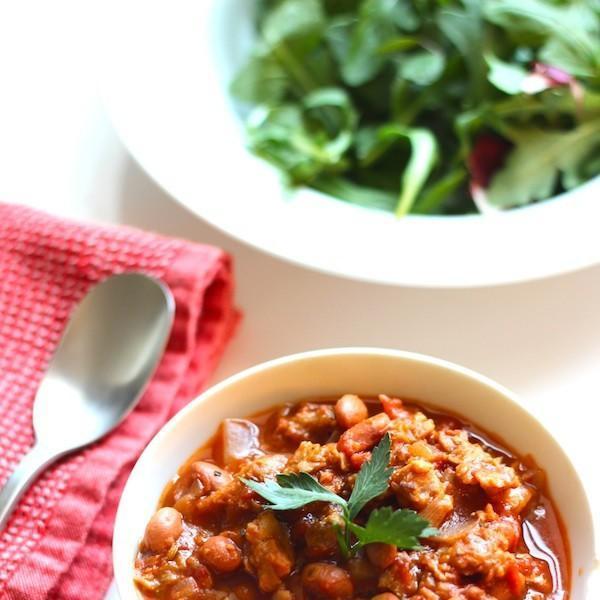 Spicy Vegan Sausage and Pinto Bean Chili