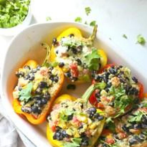 Quinoa Stuffed Peppers with Vegan Jalapeno