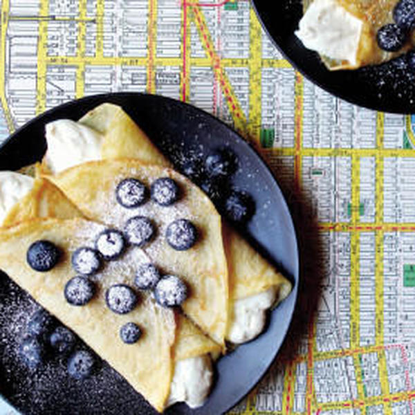 Fresh Blueberry Blintzes from Mastering th