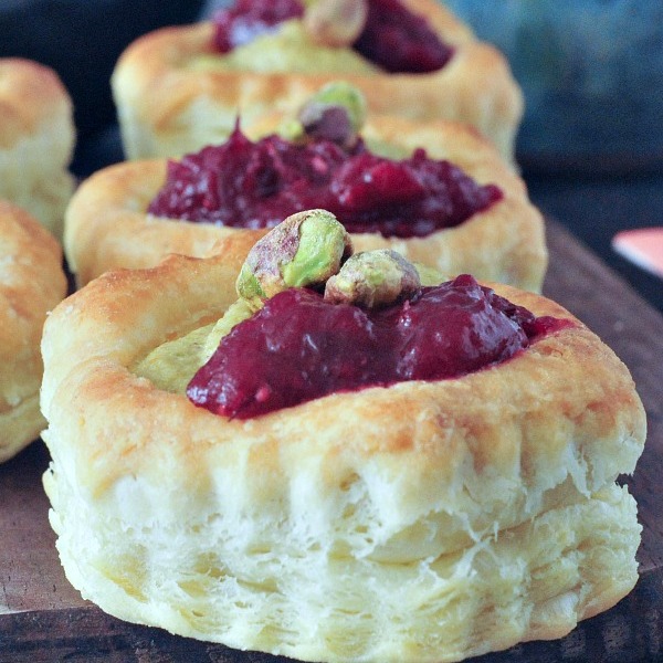 Garlic Pistachio Cranberry Tarts