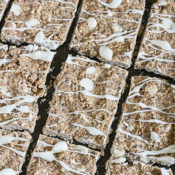 No Bake White Chocolate Chip Protein Bars
