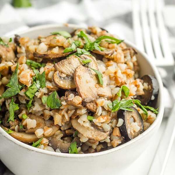 Buckwheat Kasha with Mushrooms and Olives