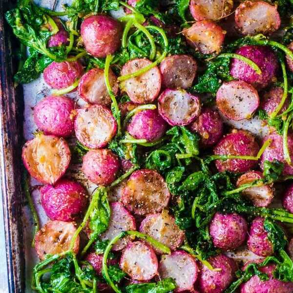 Miso Butter Roasted Radishes