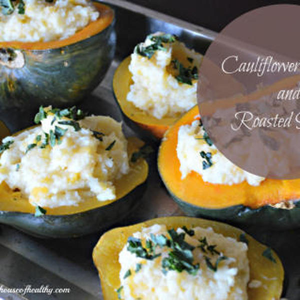 Roasted Squash Stuffed with Cauliflower