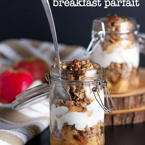 Healthy Gluten-Free Apple Crumble Breakfast Parfait